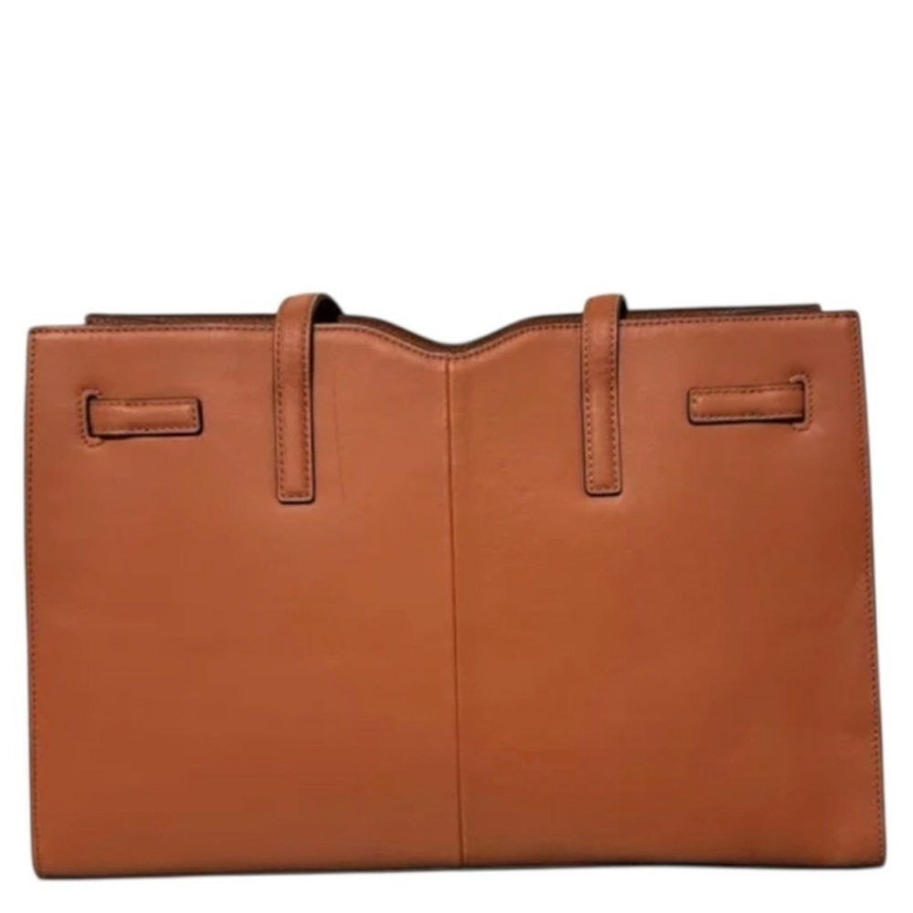 Structured Brown Leather Tote Bag - Women - Picture 6 of 7